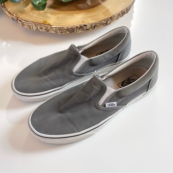 Vans Grey Slip-On Sneakers | Men 9 / Woman 10.5 - Picture 1 of 9